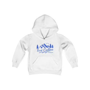 Buy white Retro Fort Collins, Colorado Youth Hoodie - Mountain Fort Collins, Colorado Kids Sweatshirt, Cute Fort Collins, Colorado Children's Pullover