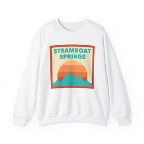 Retro Steamboat, Colorado Sweatshirt, Mountain Sun Design, Unisex Crewneck, Gift for Outdoorsy Friends, Vintage Steamboat, Colorado Jumper