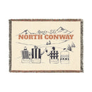 North Conway, New Hampshire Ski Town Throw Blanket | Mountain Woven Blanket-1