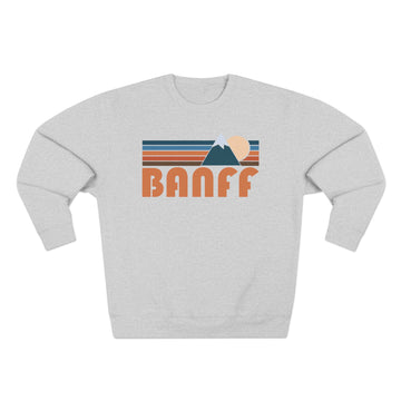 Premium Banff, Canada Retro Mountain Graphic Sweatshirt - 0