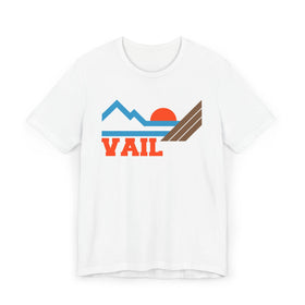Vail, Colorado Retro Mountains Sunset T-Shirt | Vintage Vail Tee