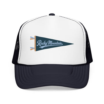 Rocky Mountain National Park Pennant Trucker Hat — Vintage Foam Mesh Cap