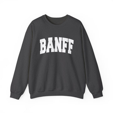 Buy dark-heather Banff, Canada Sweatshirt - Unisex Graphic Crewneck