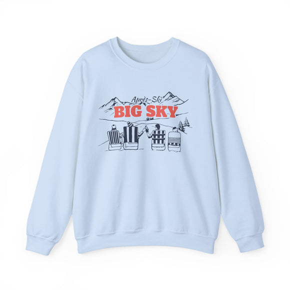 Big Sky, Montana Sweatshirt Après-Ski Crewneck - Mountain Ski Lodge Design