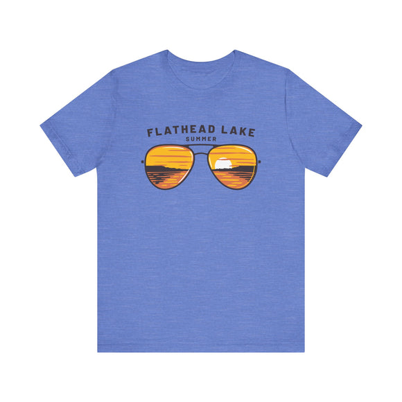 Flathead Lake, Montana T Shirt - Sunglasses Lake Graphic Tee