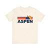 Retro Aspen, Colorado T-shirt, Mountain Tee, Vintage Aspen Unisex Jersey Shirt, Outdoor Hiking Apparel