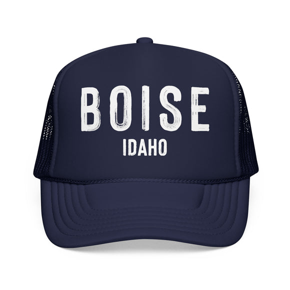 Boise, Idaho Trucker Hat - Foam Boise Cap - Block Letter State