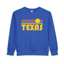Texas Toddler Sweatshirt - Retro Sun Texas Toddler Crewneck Sweatshirt-2