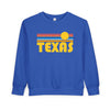 Texas Toddler Sweatshirt - Retro Sun Texas Toddler Crewneck Sweatshirt