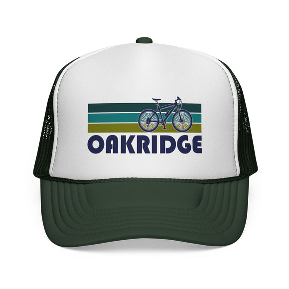 Oakridge, Oregon Retro Bike Trucker Hat - Vintage Style Oakridge Cap