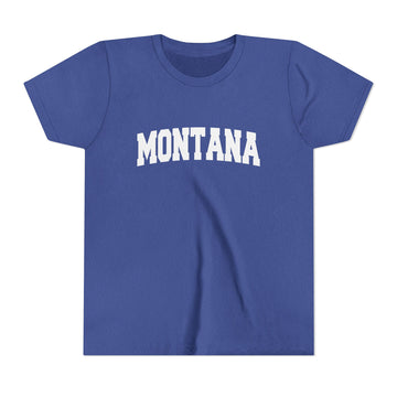 Buy heather-true-royal Montana Youth Graphic Tee - Kids T Shirt