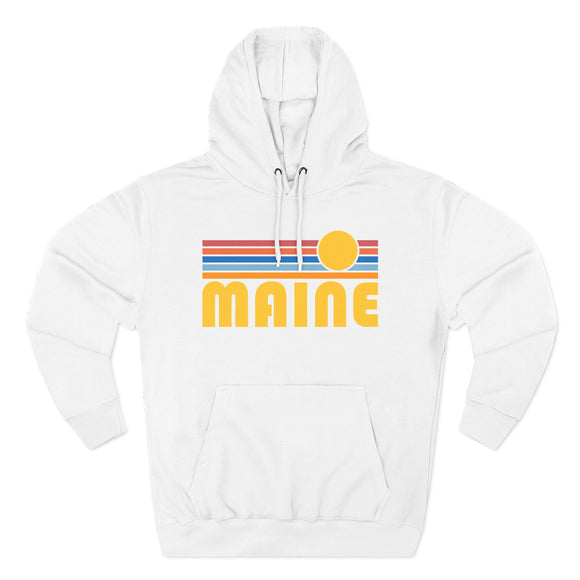 Premium Maine Hoodie - Retro Sun Unisex Sweatshirt