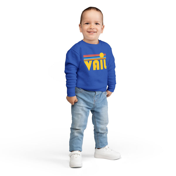 Vail, Colorado Toddler Sweatshirt - Retro Sun Vail Toddler Crewneck Sweatshirt