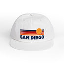 San Diego, California retro sunset Surf Cap | vintage striped sun state hat-1