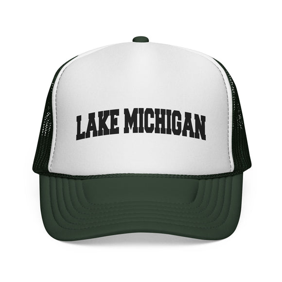 Lake Michigan Retro Collegiate Style Trucker Hat