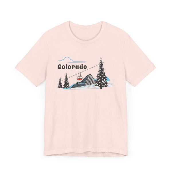 Colorado T-Shirt Retro - Adult Unisex Ski Mountain Gondola Colorado T Shirt