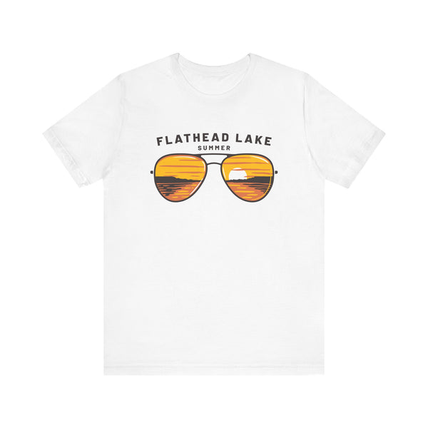 Flathead Lake, Montana T Shirt - Sunglasses Lake Graphic Tee