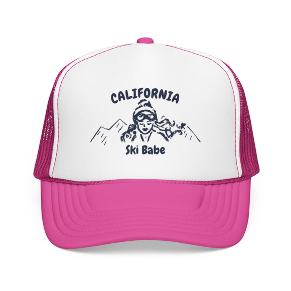 California Ski Babe Trucker Hat — Foam Mesh Cap