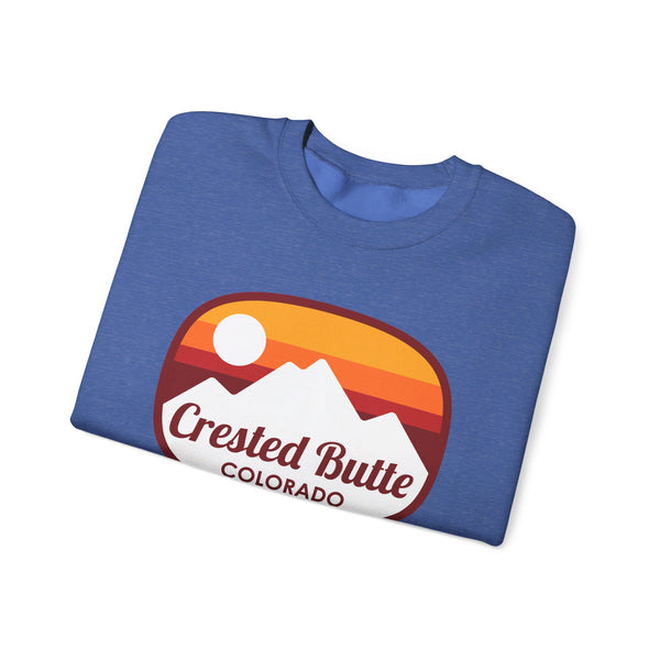 Crested Butte, Colorado Sweatshirt - Unisex Retro Ombre Crewneck Crested Butte Sweatshirt