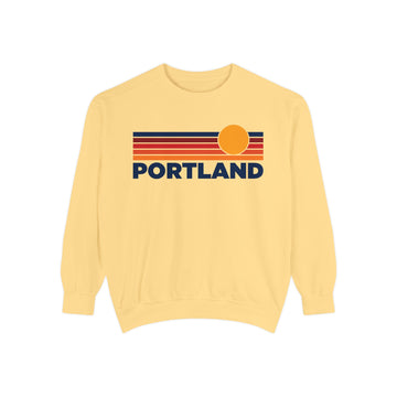 Portland, Oregon Sunset Stripes Sweatshirt | Comfort Colors - 100% Cotton