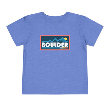 Buy heather-columbia-blue Boulder, Colorado Toddler Graphic Tee - Kids Boulder T-Shirt