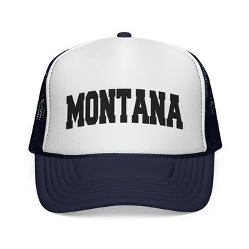 Buy dark-navy Montana Retro Collegiate Style Trucker Hat