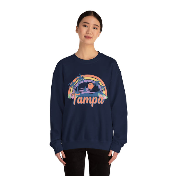 Tampa, Florida Sweatshirt - Unisex Retro Beach Crewneck Tampa Sweatshirt