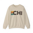 Chicago, Illinois CHI Retro Stripe Sweatshirt-2