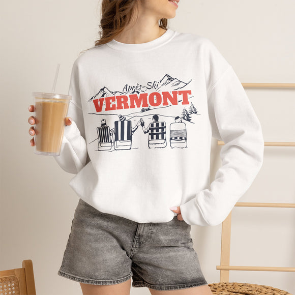 Vermont Sweatshirt Après-Ski Crewneck - Mountain Ski Lodge Design