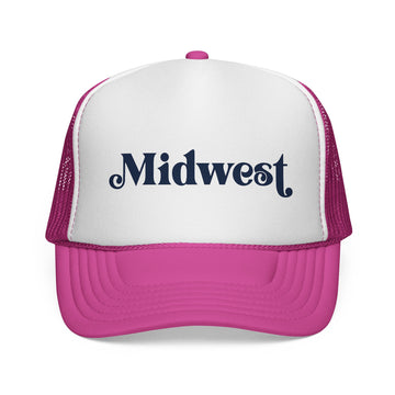 Buy pink Midwest Retro Mountains Trucker Hat