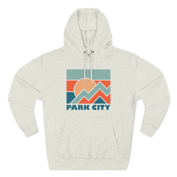 Buy oatmeal-heather Park City, Utah Hoodie - Retro Mountain Unisex Sweatshirt