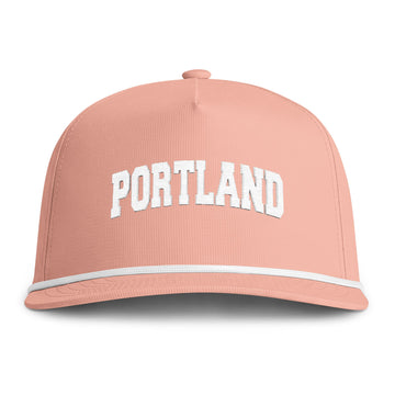Buy peachy Portland, Oregon Embroidered Rope Hat - Vintage Sunwashed Rope Cap, Comfort Colors