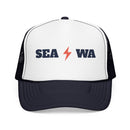 Seattle, Washington Retro Trucker Hat - Lightning Foam Cap-1