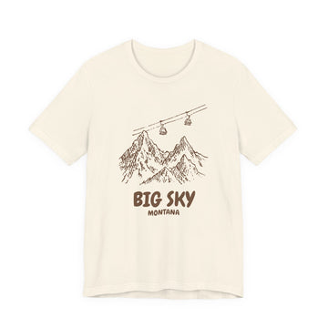 Big Sky, Montana Mountain T-Shirt — Vintage Gondola Ski Mountain Tee