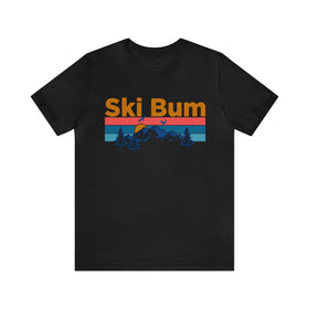 Ski Bum T-Shirt - Mountain Sunset Unisex Ski Bum Shirt