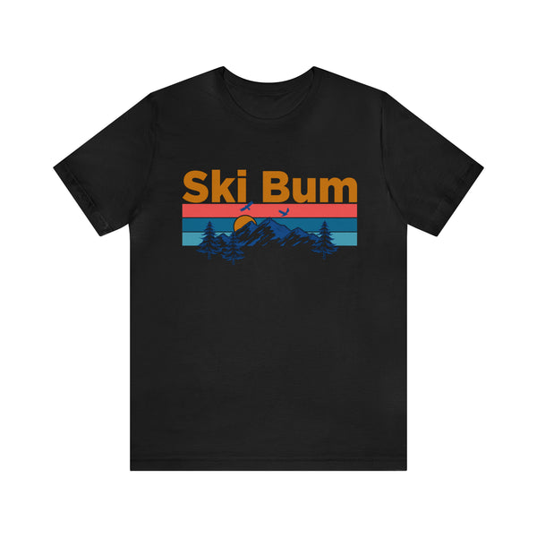 Ski Bum T-Shirt - Mountain Sunset Unisex Ski Bum Shirt
