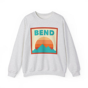 Retro Bend, Oregon Sweatshirt, Mountain Sun Design, Unisex Crewneck, Gift for Outdoorsy Friends, Vintage Bend, Oregon Jumper