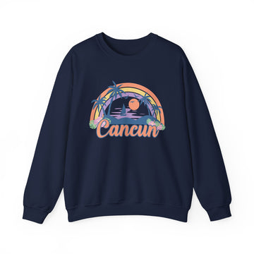 Cancun, Mexico Sweatshirt - Unisex Retro Beach Crewneck Cancun Sweatshirt - 0