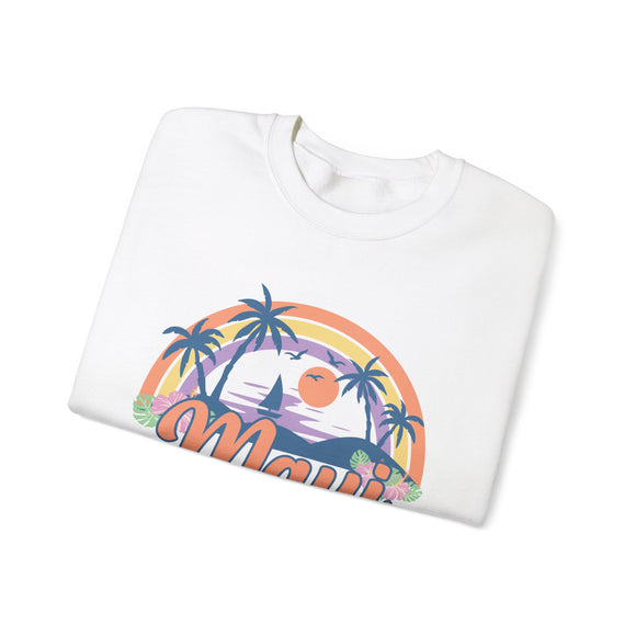 Maui, Hawaii Sweatshirt - Unisex Retro Beach Crewneck Maui Sweatshirt