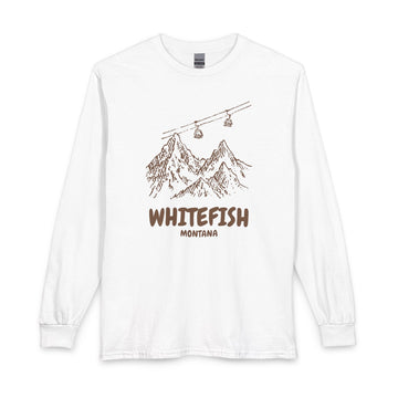 Whitefish, Montana Long Sleeve T-Shirt - Ski Mountain Gondola
