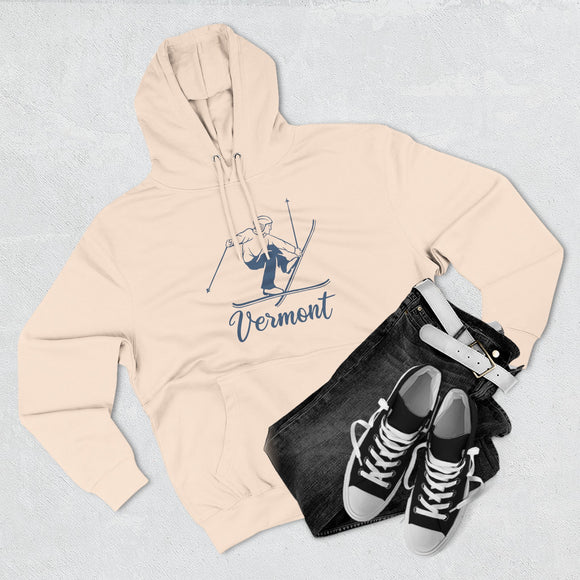 Premium Vermont Vintage Snow Ski Hoodie
