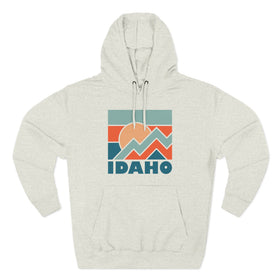 Buy oatmeal-heather Idaho Hoodie - Retro Mountain Unisex Sweatshirt