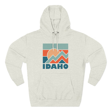Buy oatmeal-heather Idaho Hoodie - Retro Mountain Unisex Sweatshirt