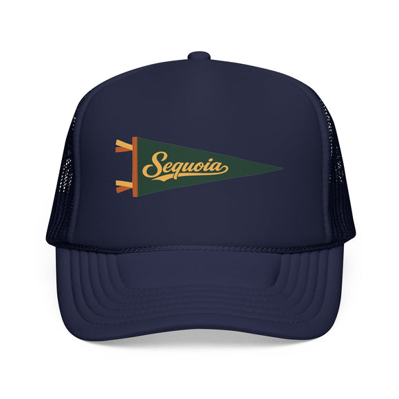 Sequoia National Park Pennant Trucker Hat — Vintage Foam Mesh Cap