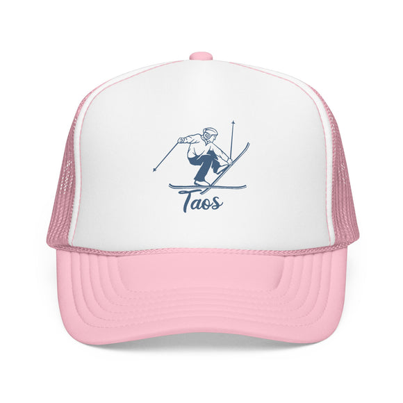 Taos, New Mexico Snow Ski Trucker Hat — Retro Skier Foam Taos Cap