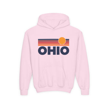 Buy light-pink Ohio Youth Hoodie - Kids Ohio Hooded Sweatshirt