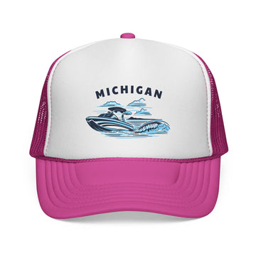 Buy pink Michigan Wakeboard Boat Trucker Hat