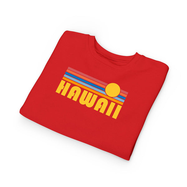 Hawaii Toddler Sweatshirt - Retro Sun Hawaii Toddler Crewneck Sweatshirt