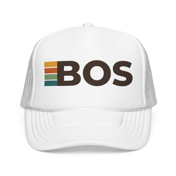 Buy white Boston, Massachusetts Trucker Hat - BOS retro cap