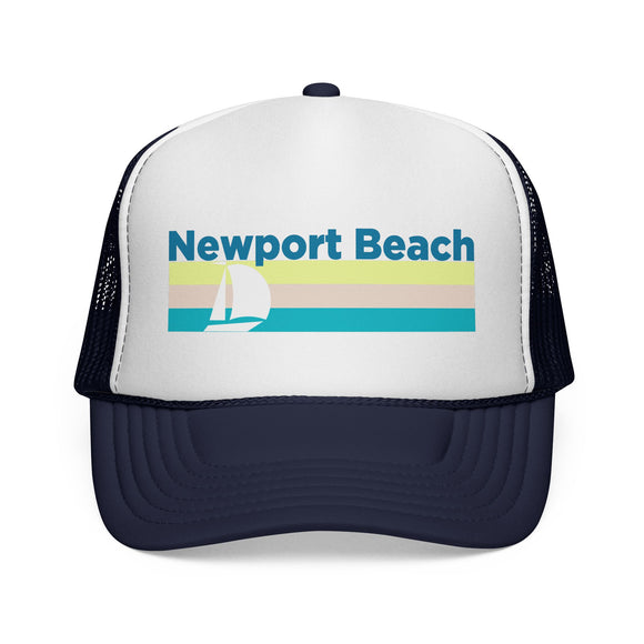 Newport Beach, California Retro Sailboat Trucker Hat